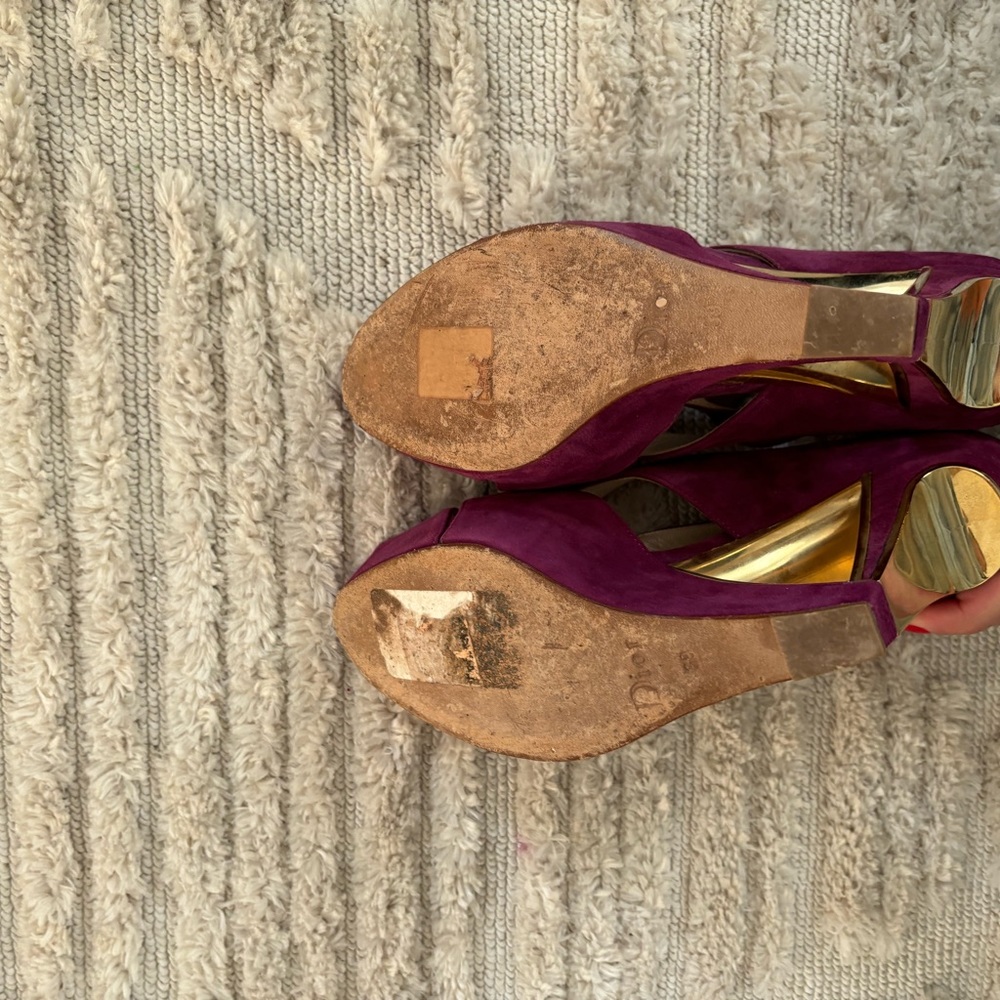 Christian Dior Purple Suede Heels size 39 - Picture 6 of 8